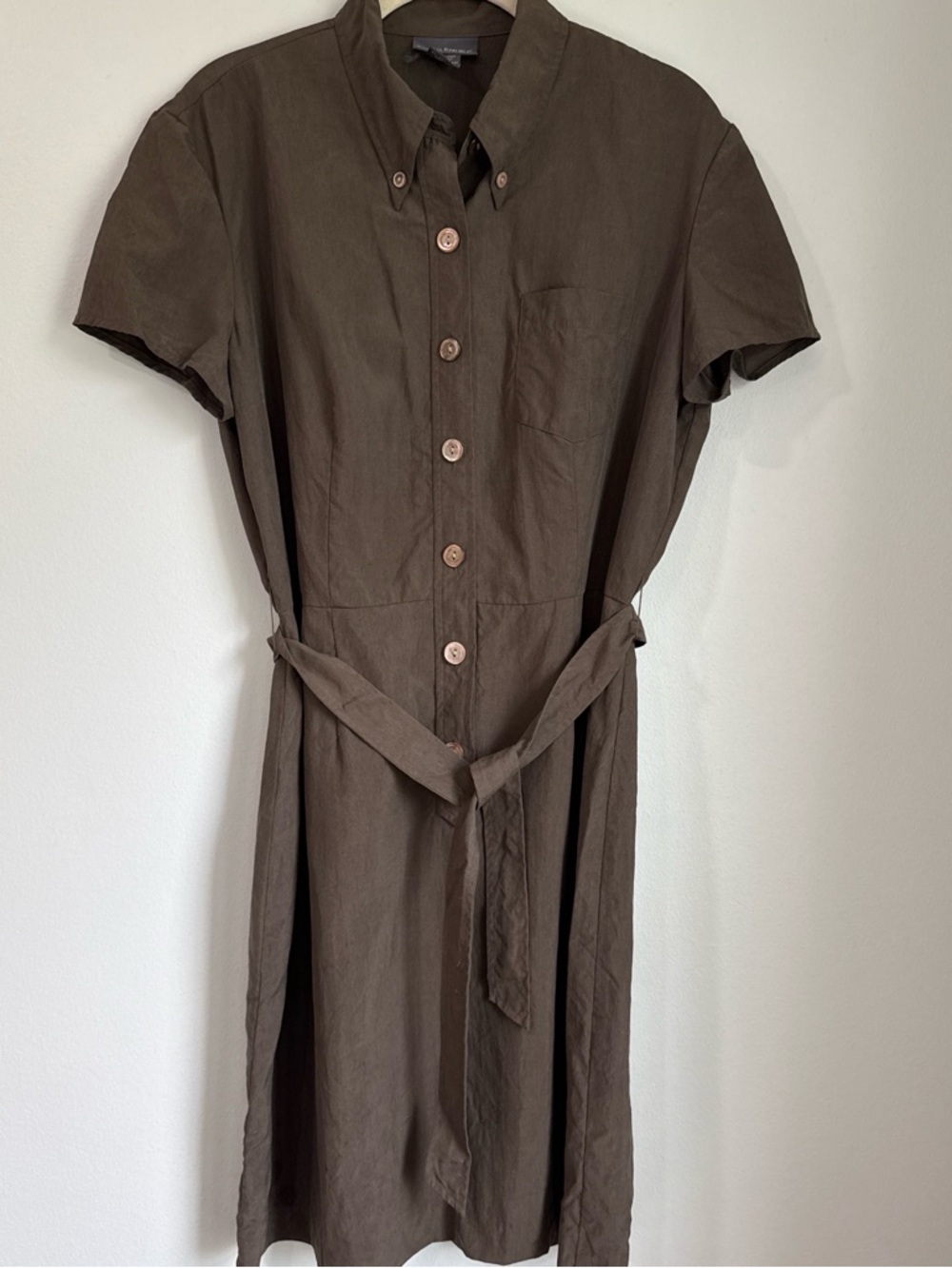 Banana Republic Brown Button-Up Midi Shirt Dress